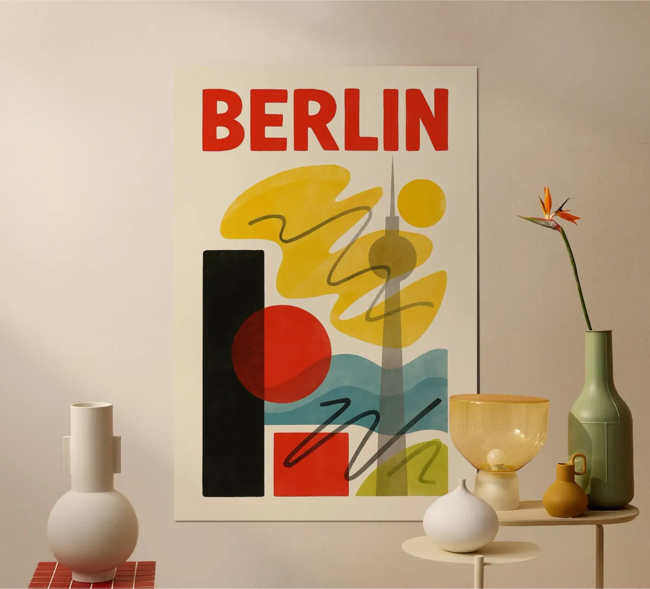 Poster Berlijn - Moderne en stedelijke abstracte poster poster van JETLAG | affiches voyage