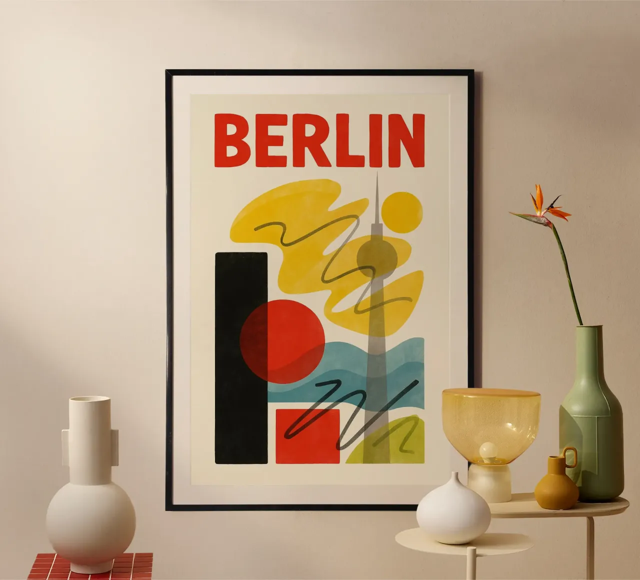 Poster Berlijn - Moderne en stedelijke abstracte poster poster van JETLAG | affiches voyage