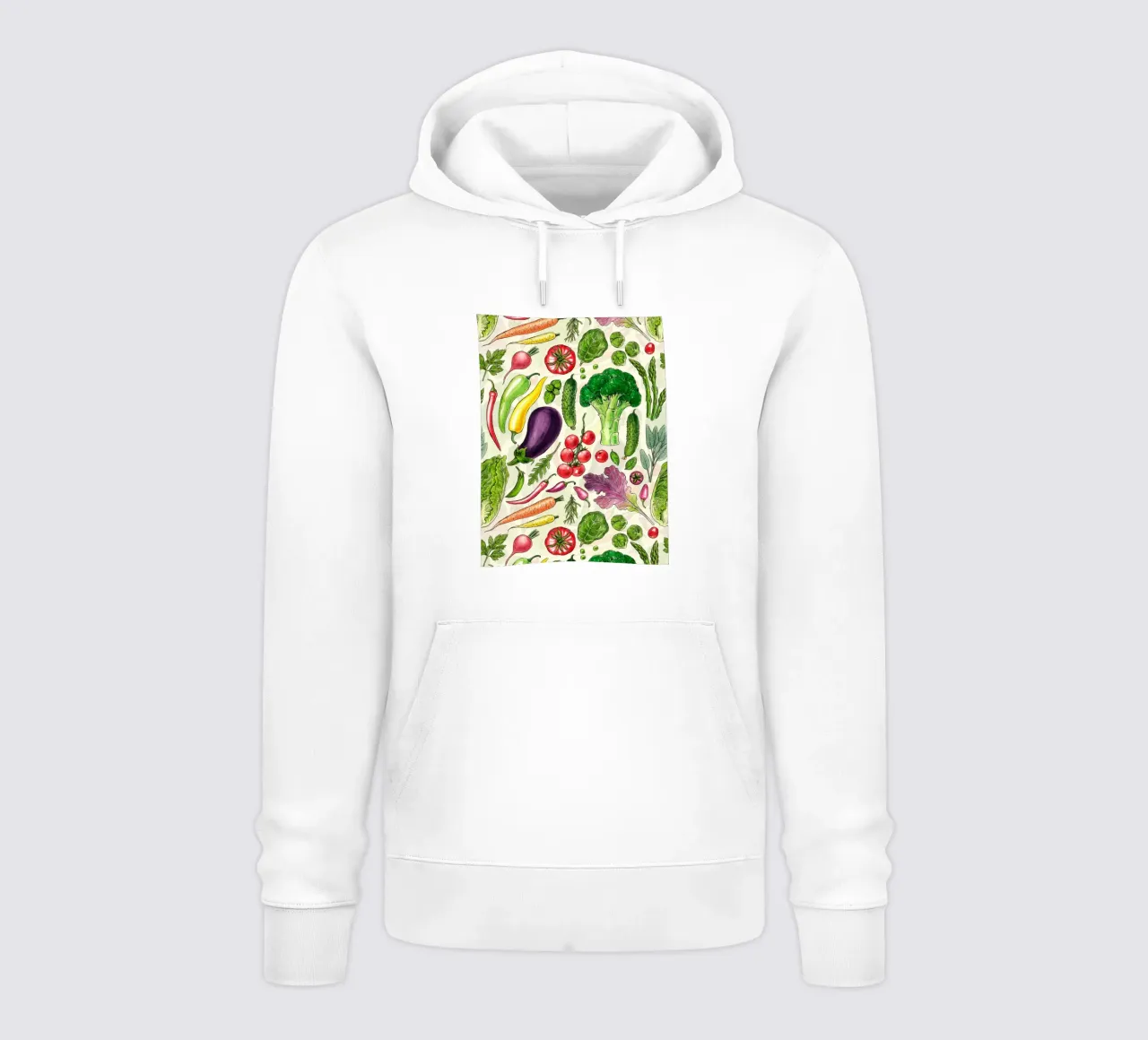 Raccolta di verdure ed erbe aromatiche in bianco e nero felpa con cappuccio da Painted Nature