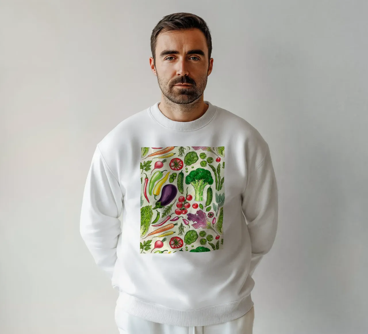 Raccolta di verdure ed erbe aromatiche in bianco e nero felpa da Painted Nature