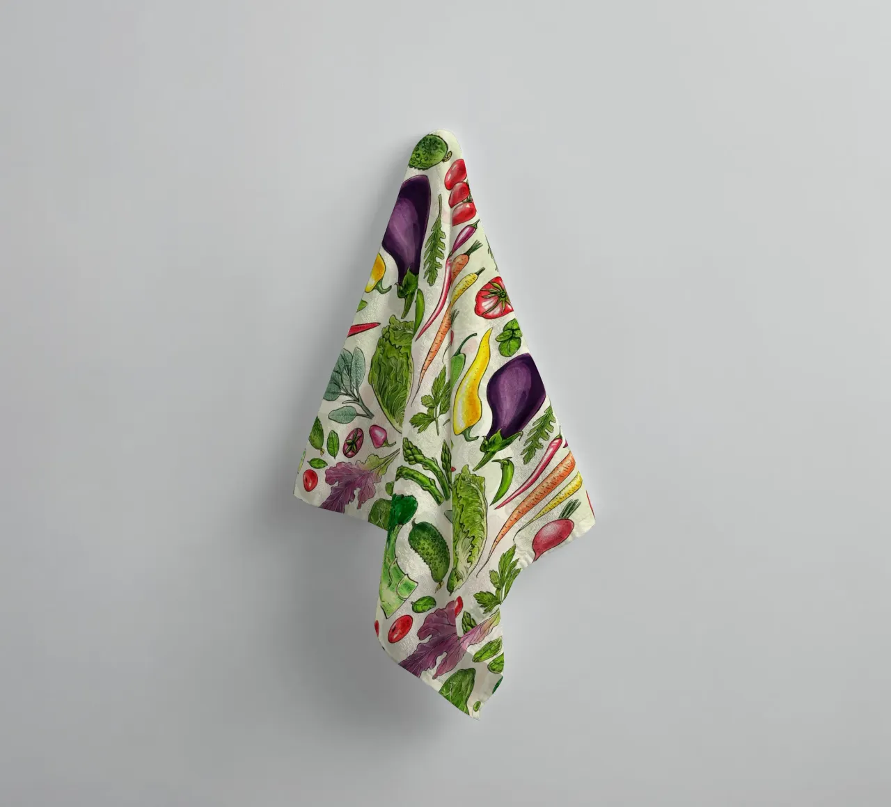 Raccolta di verdure ed erbe aromatiche in bianco e nero asciugamano da bagno da Painted Nature