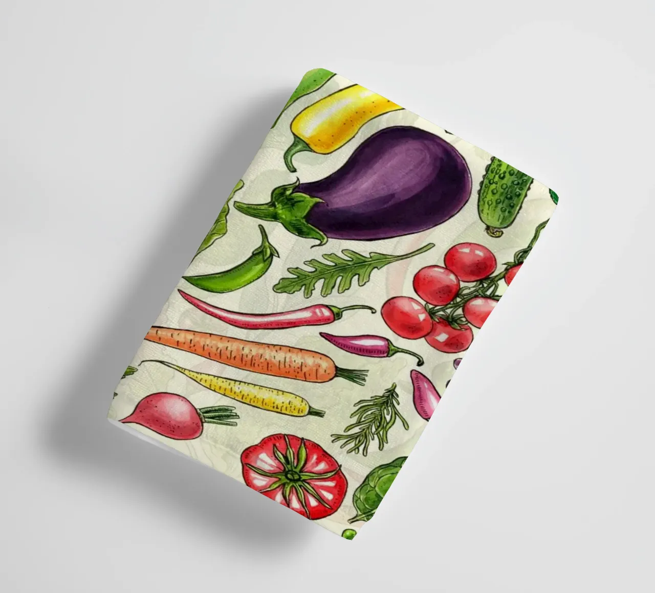 Raccolta di verdure ed erbe aromatiche in bianco e nero asciugamano da bagno da Painted Nature