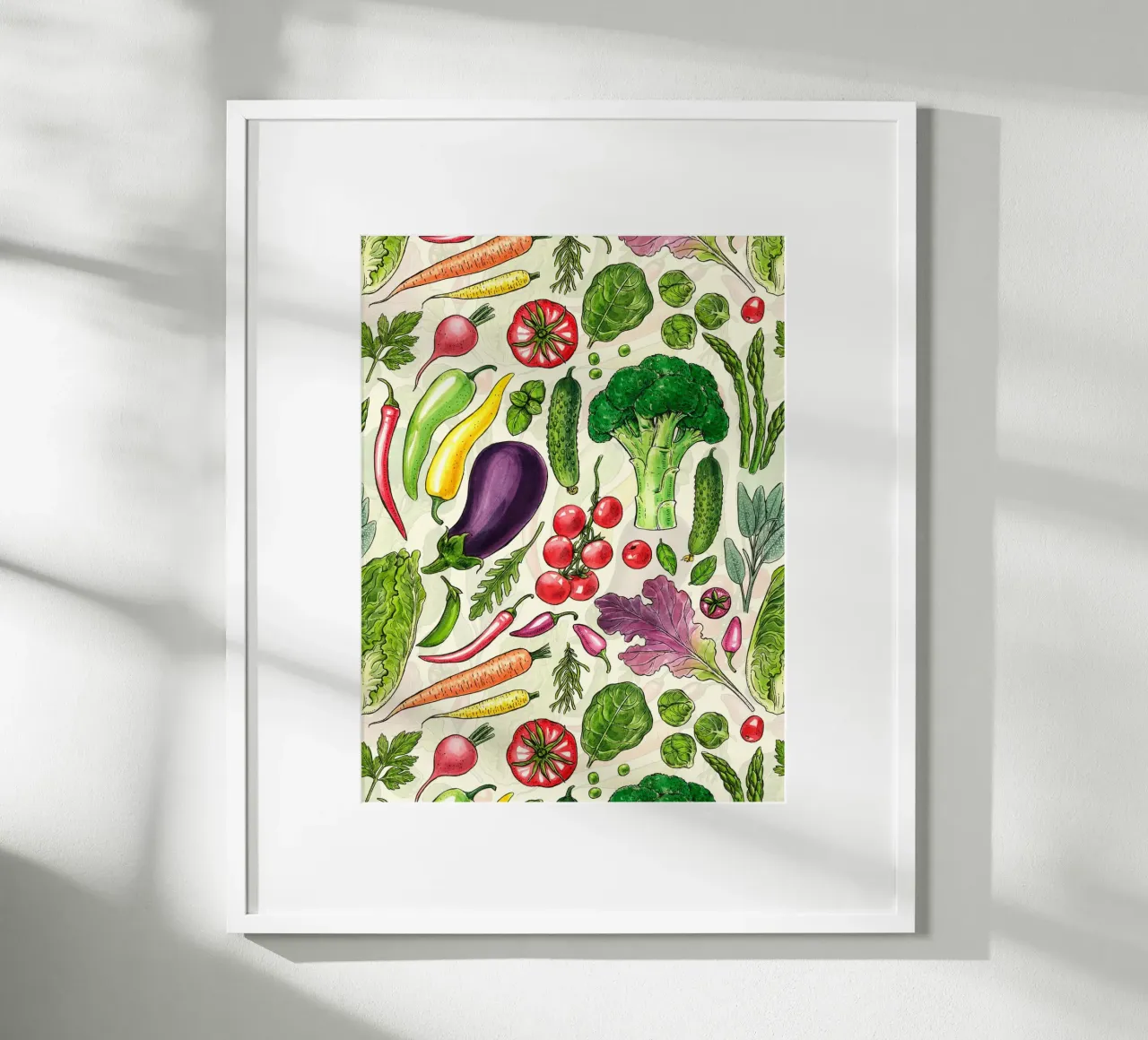 Raccolta di verdure ed erbe aromatiche in bianco e nero carta hahnemühle da Painted Nature