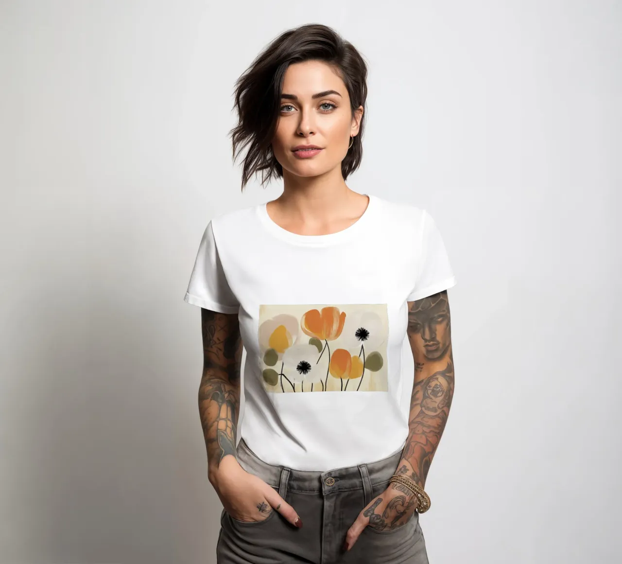 Abstract flowers women's fitted t-shirt by Imagine