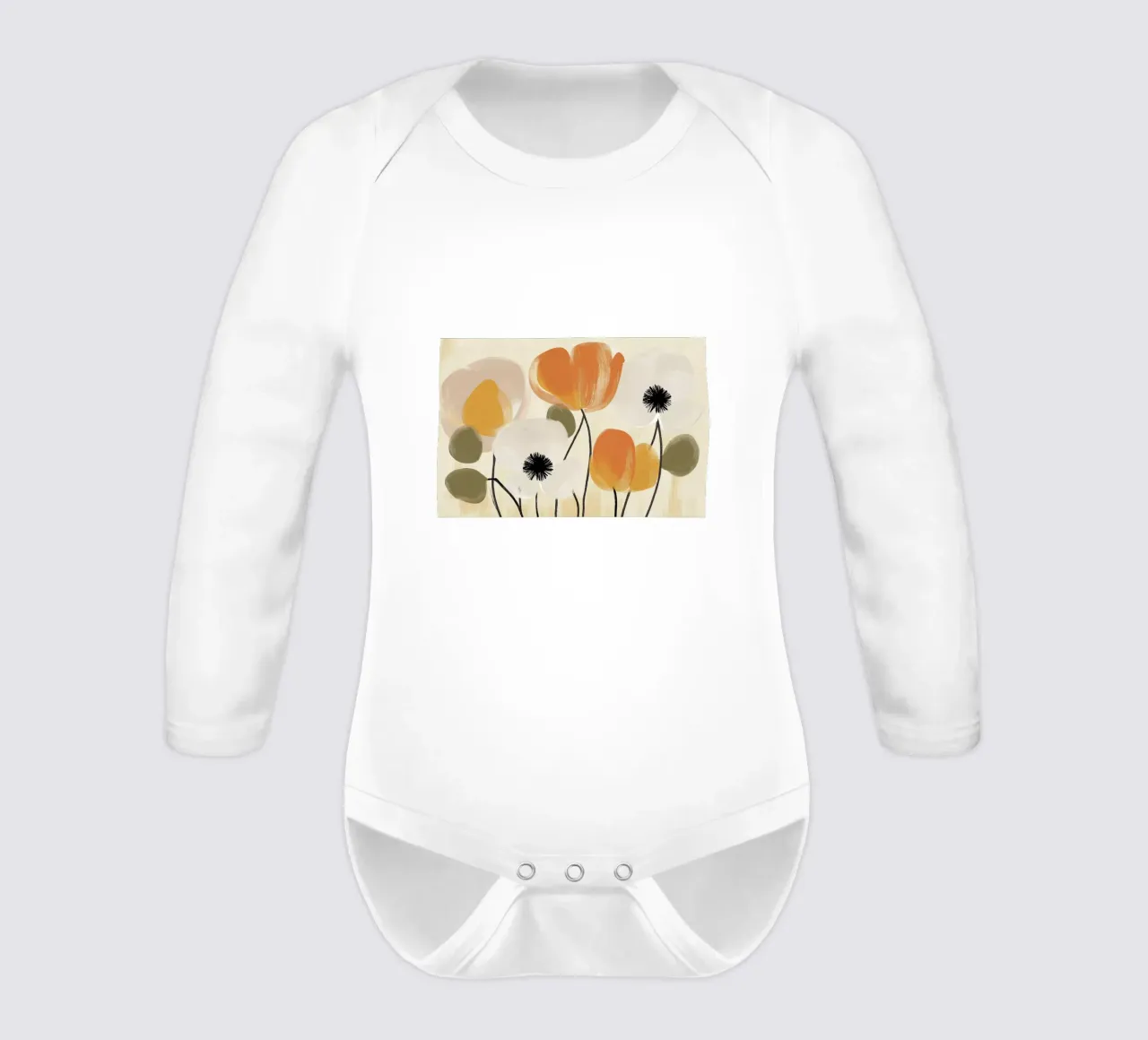 Abstrakte Blumen Langarm Babybody von Imagine
