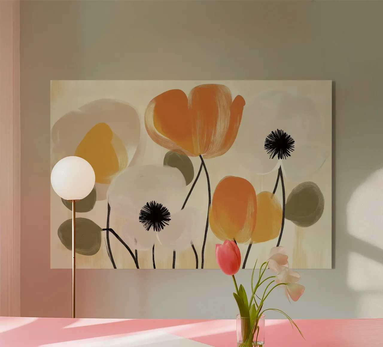 Flores abstractas metacrilato de Imagine