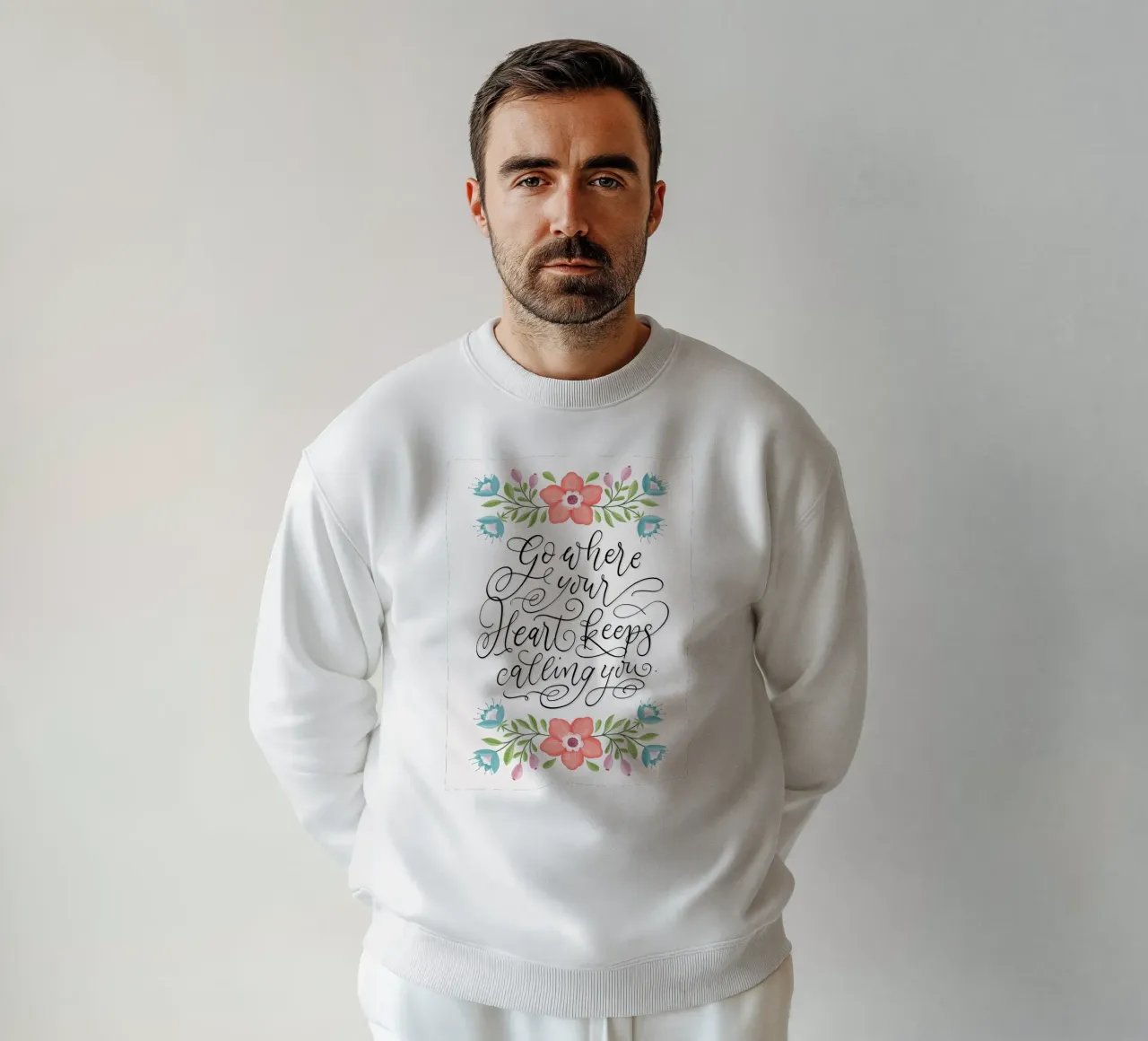 Go where your heart keeps calling you. Hand Lettering. Zitat Sweatshirt von CalliLetters