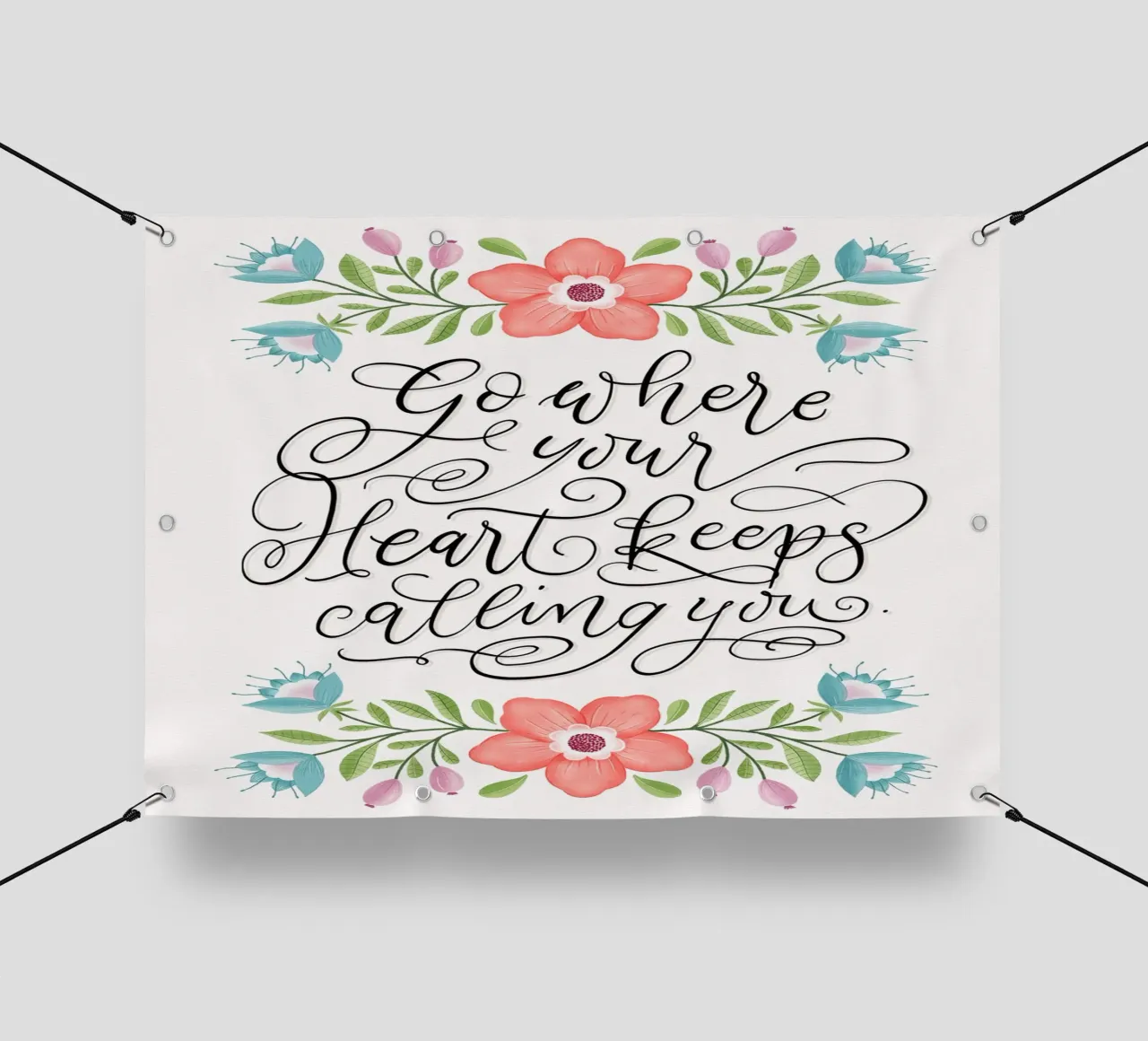 Go where your heart keeps calling you. Hand Lettering. Zitat telo in pvc da CalliLetters