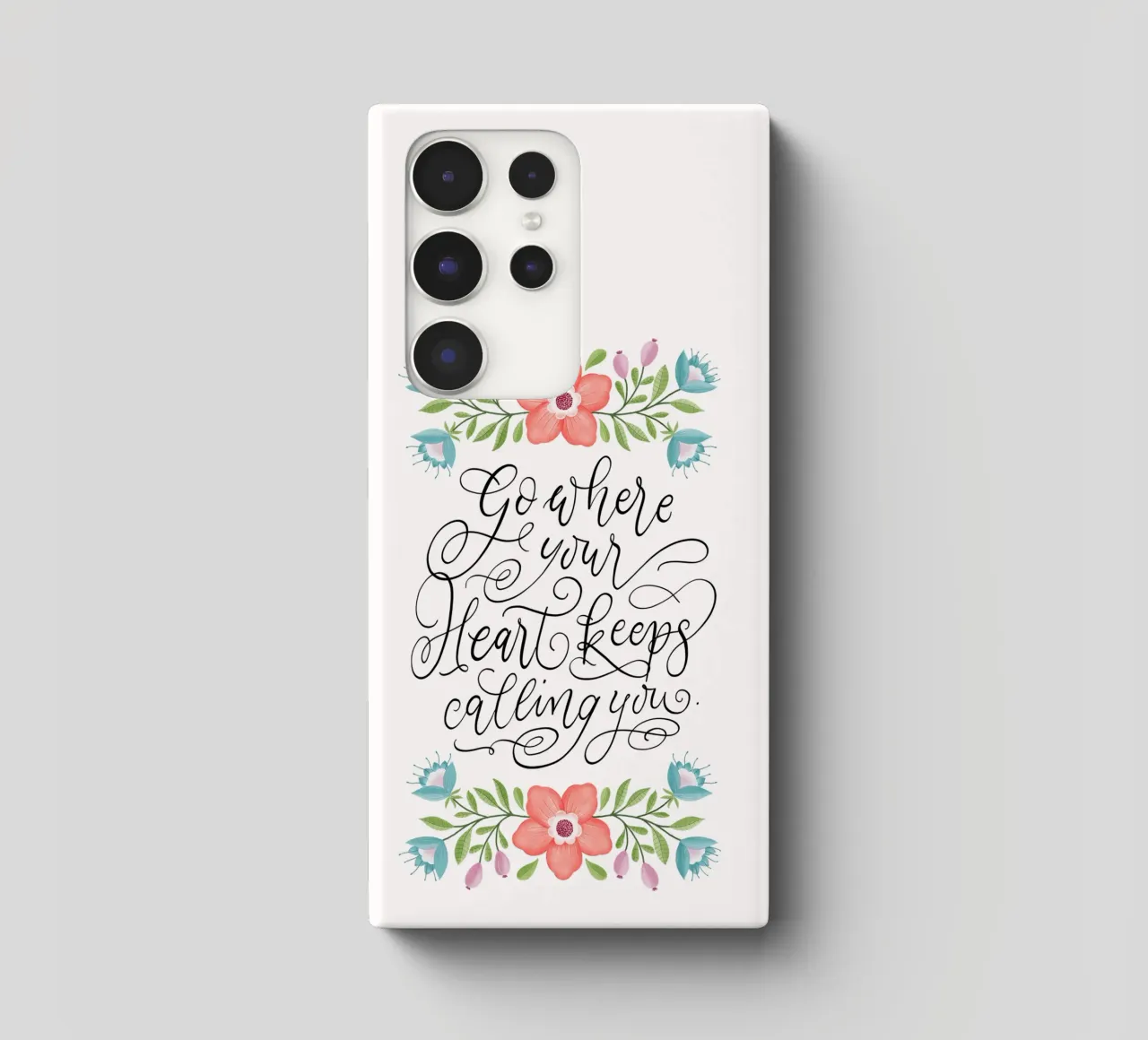 Go where your heart keeps calling you. Hand Lettering. Zitat cover samsung da CalliLetters