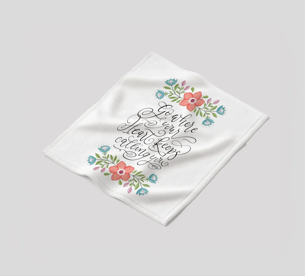 Go where your heart keeps calling you. Hand Lettering. Zitat coperta in pile da CalliLetters