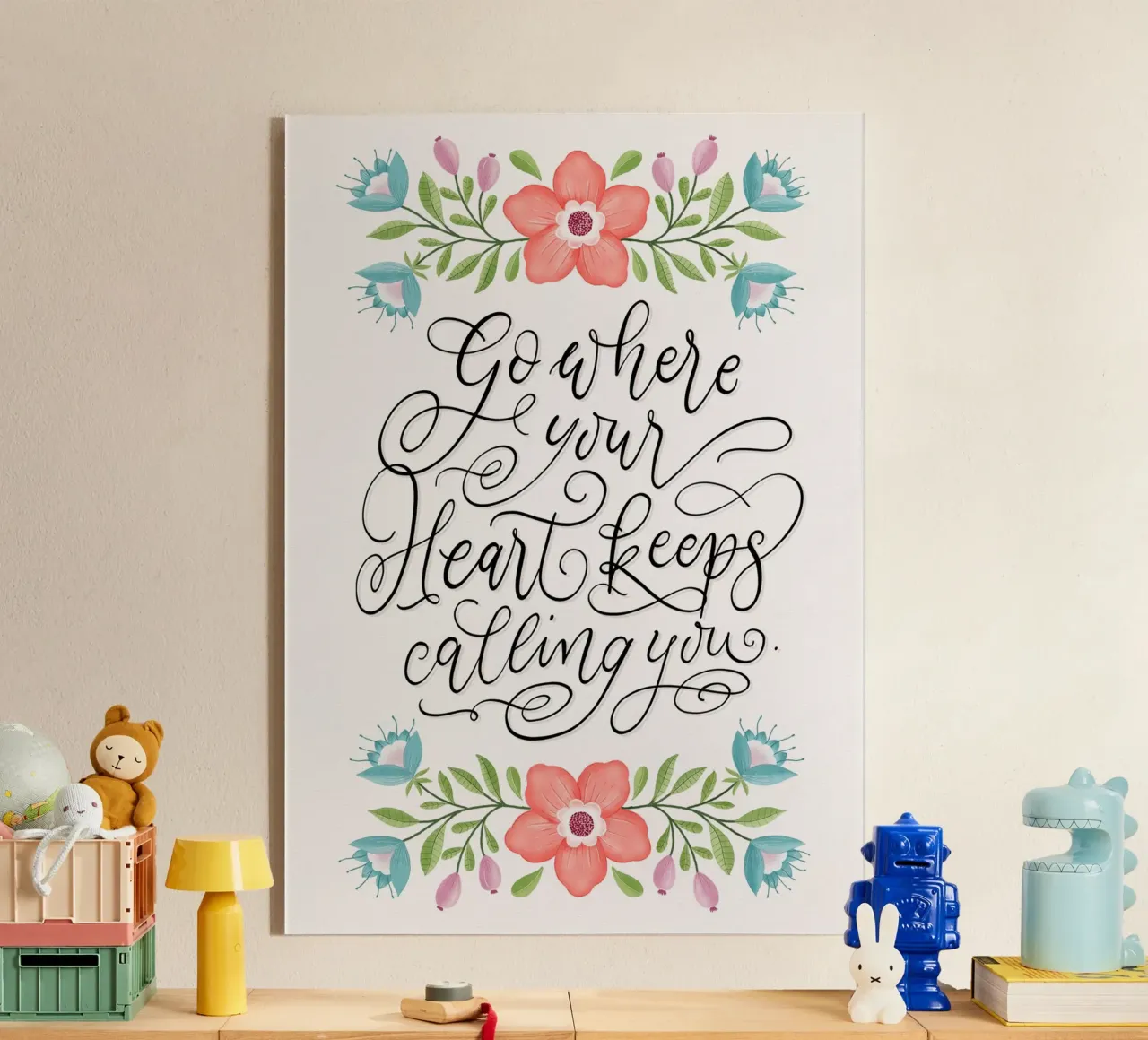 Go where your heart keeps calling you. Hand Lettering. Zitat plexiglass da CalliLetters