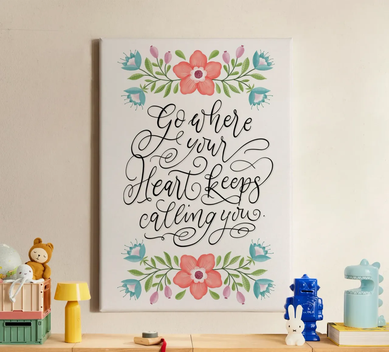 Go where your heart keeps calling you. Hand Lettering. Zitat tela da CalliLetters