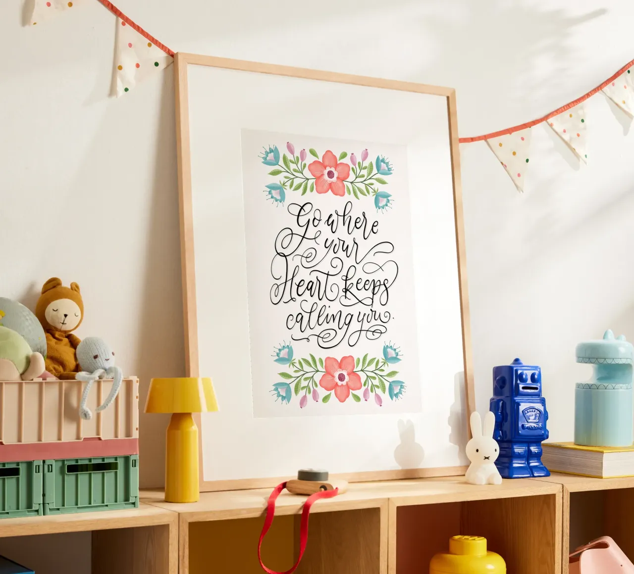 Go where your heart keeps calling you. Hand Lettering. Zitat poster da CalliLetters
