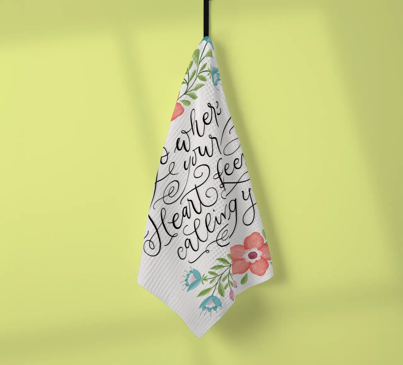 Go where your heart keeps calling you. Hand Lettering. Zitat torchon de CalliLetters