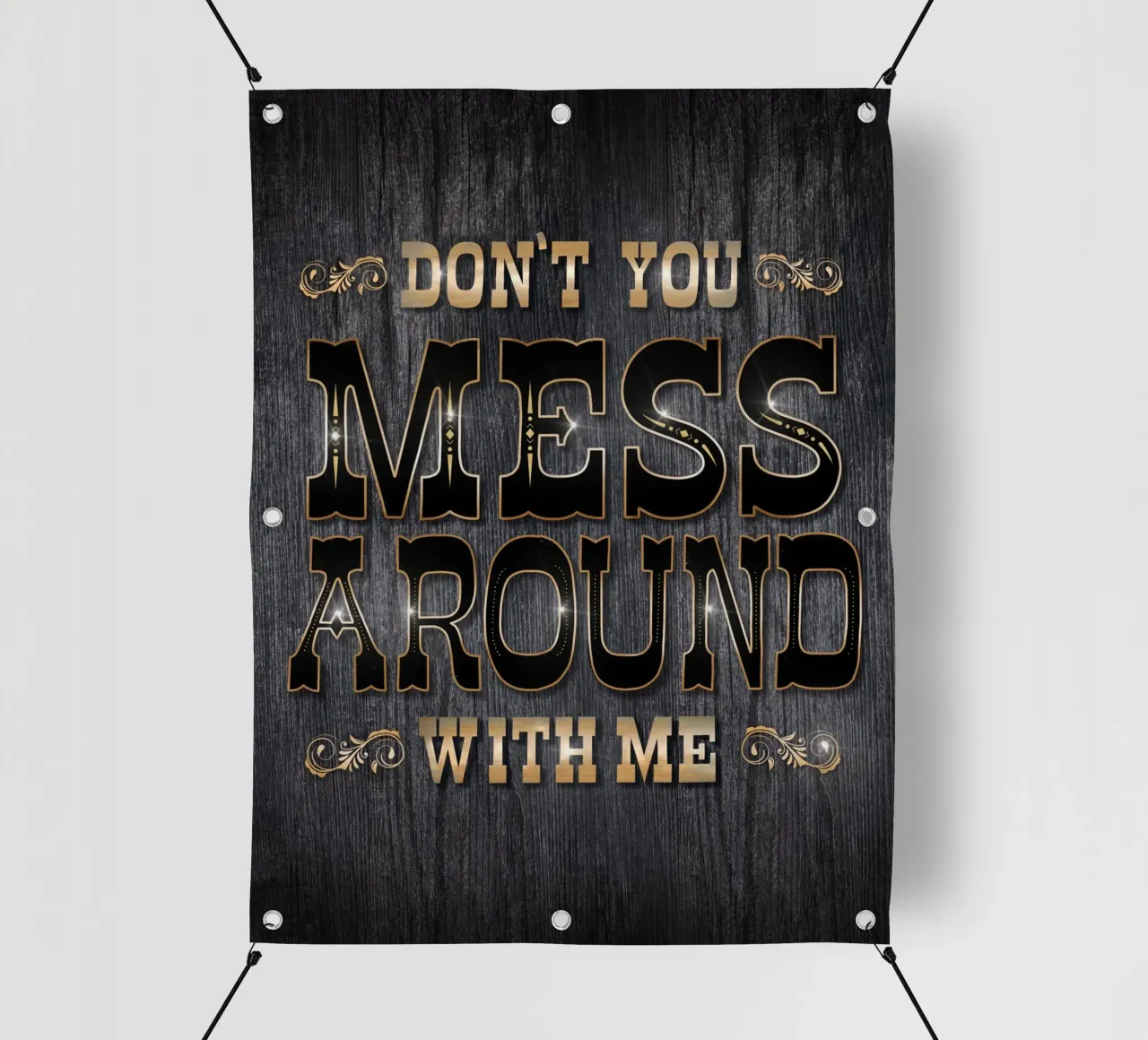 Non scherzare con me. Stile occidentale. Lettering fresco telo in pvc da CalliLetters
