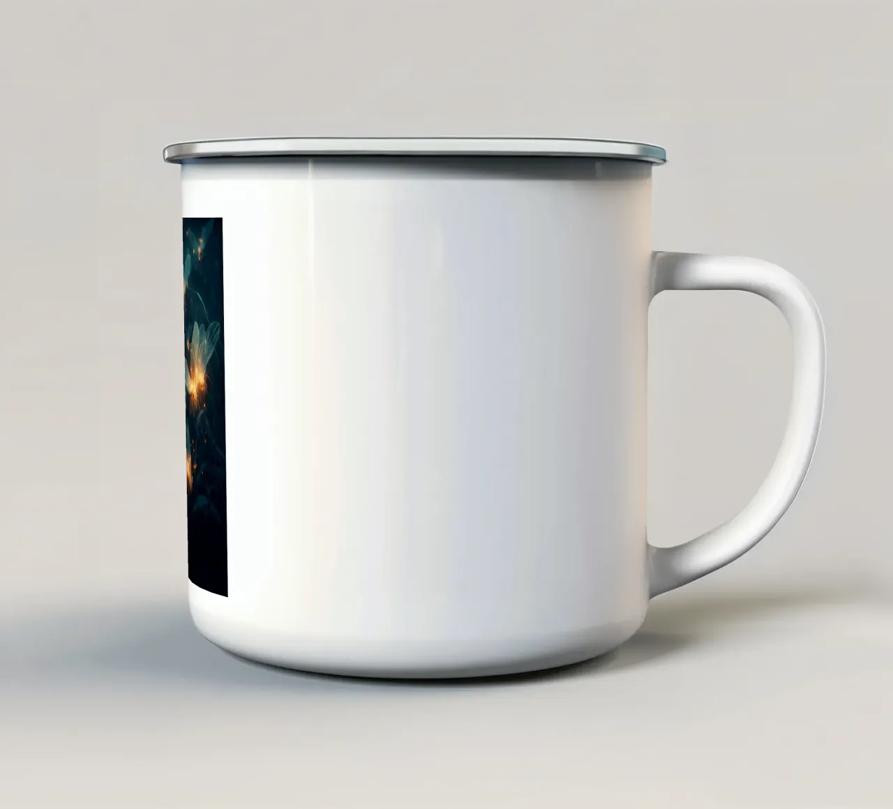 Midnight Meadow - Magical Glowing Fireflies & Flowers Print tazza in smalto da Synthaira