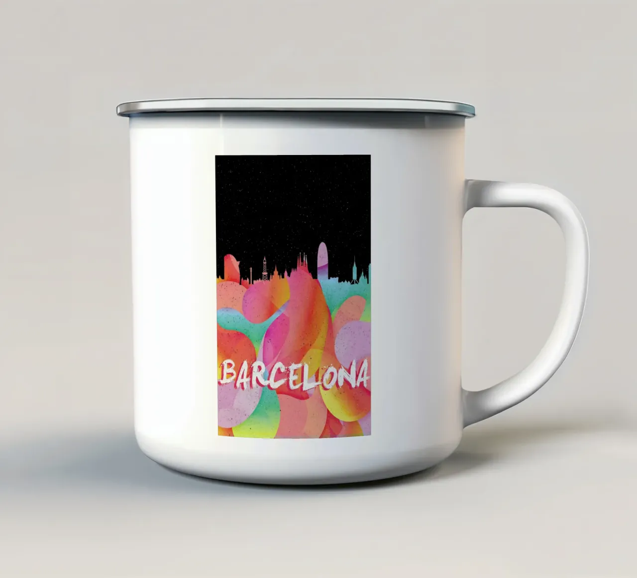 Barcelona tazza in smalto da Danny Ivan
