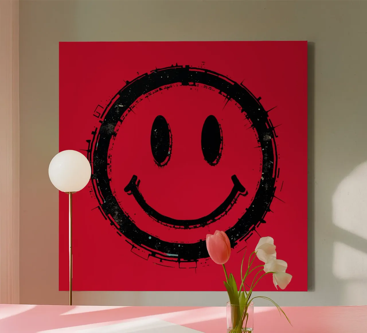 Emoji_StilA_rot1 tela con Cornice a cassetta da AI-Portraits by LK
