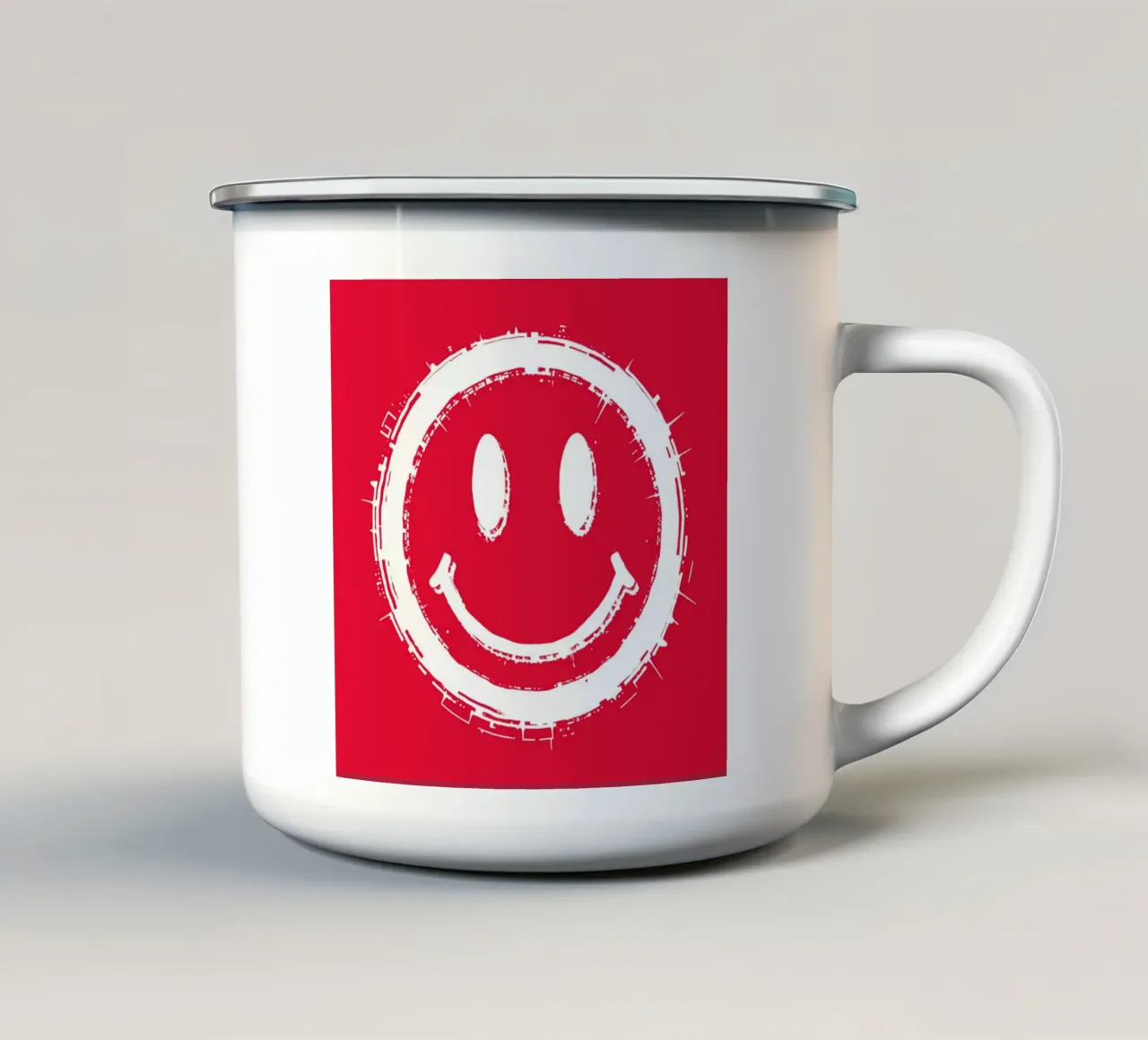 Emoji_StilA_rot2 tazza in smalto da AI-Portraits by LK