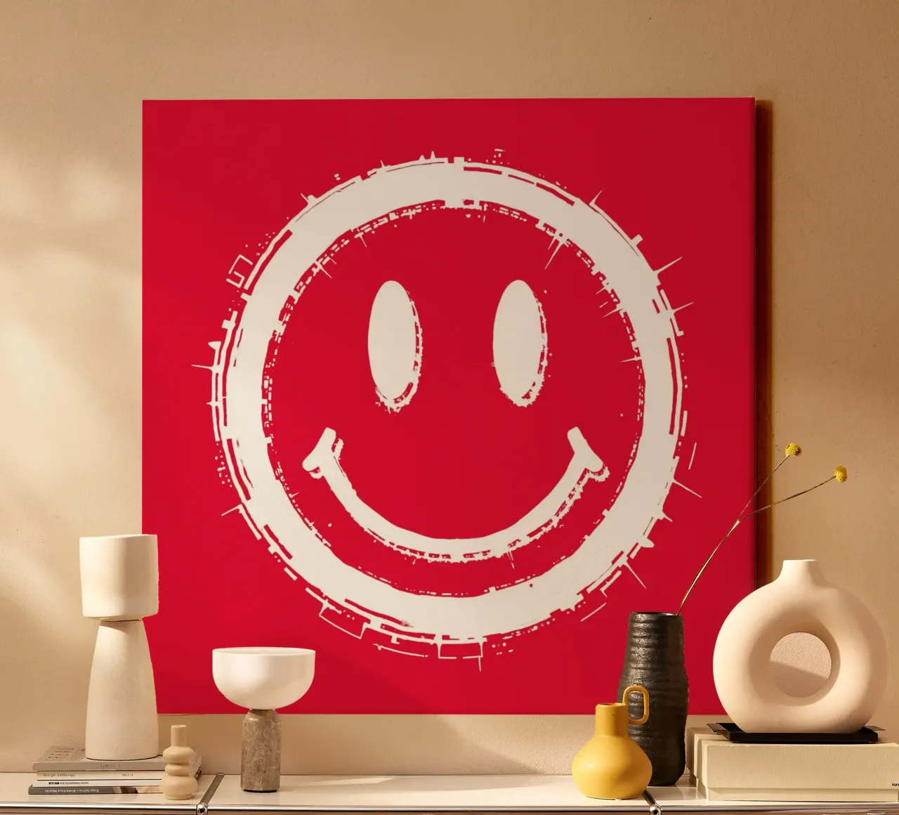 Emoji_StilA_rot2 tela con Cornice a cassetta da AI-Portraits by LK