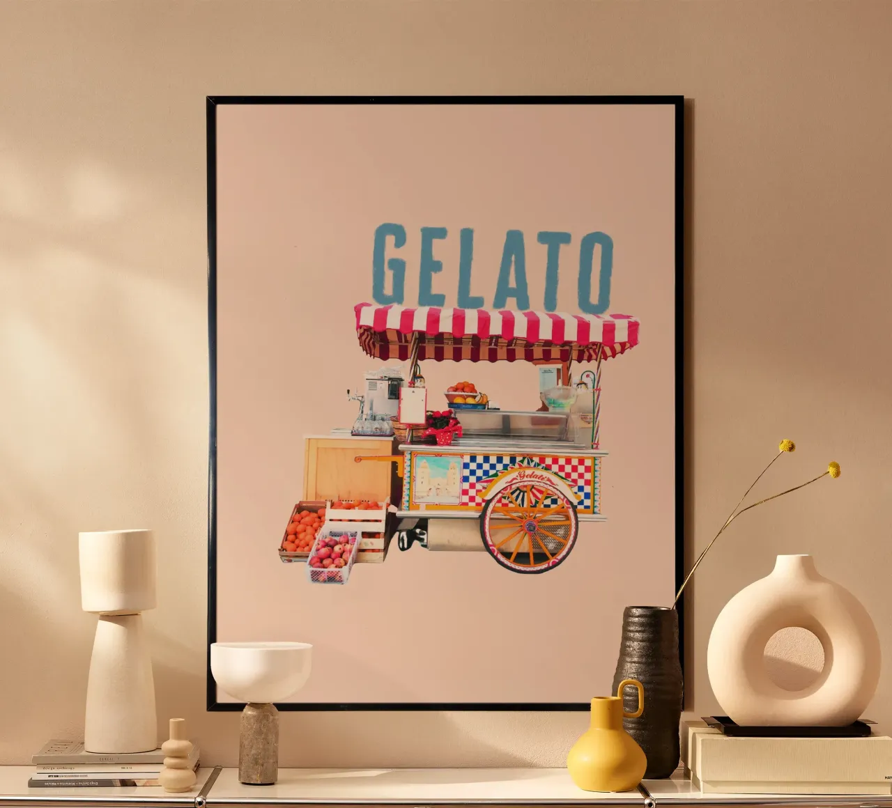 Carrello porta gelati italiano con font grande poster da Alisa Knöß