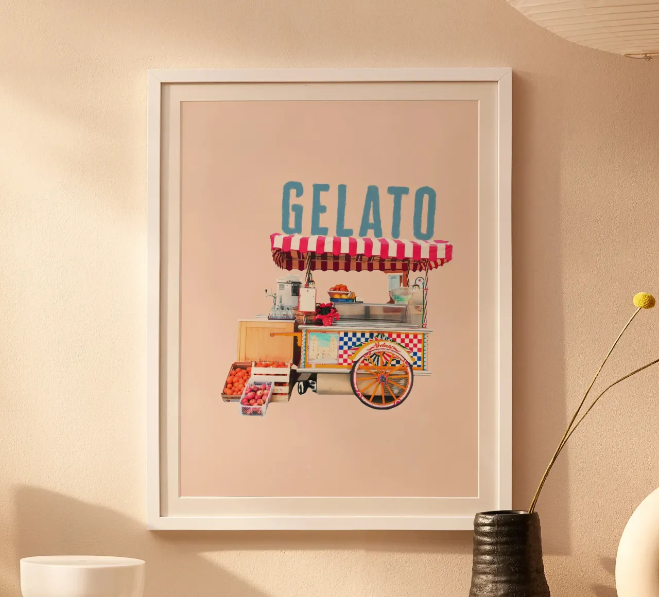 Carrello porta gelati italiano con font grande poster da Alisa Knöß