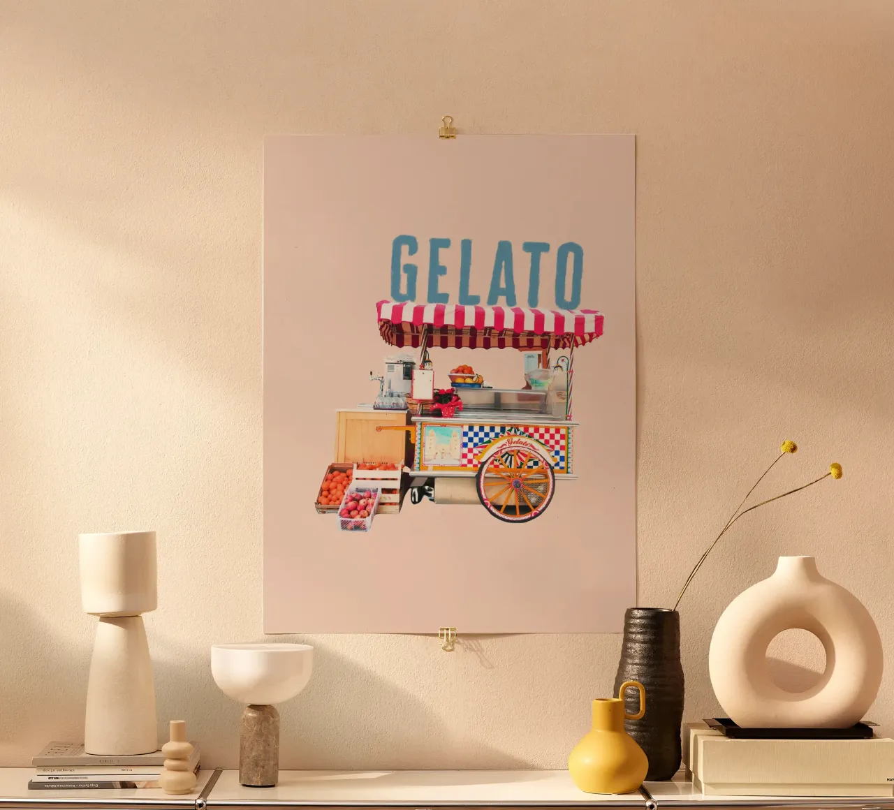 Carrello porta gelati italiano con font grande poster da Alisa Knöß