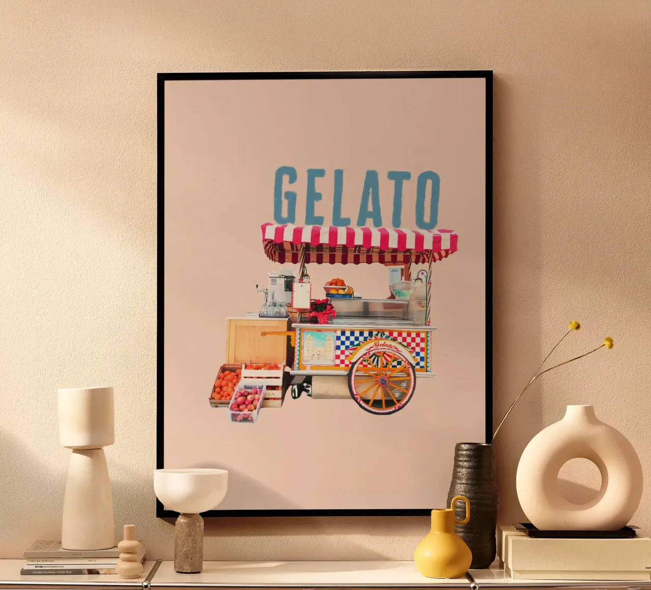 Carrello porta gelati italiano con font grande poster da Alisa Knöß