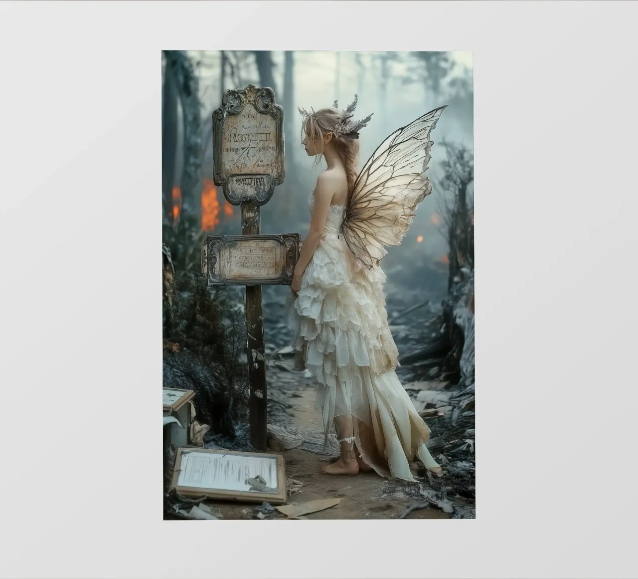 The Forgotten Path - Lost Fairy Art Print telo in pvc da Synthaira