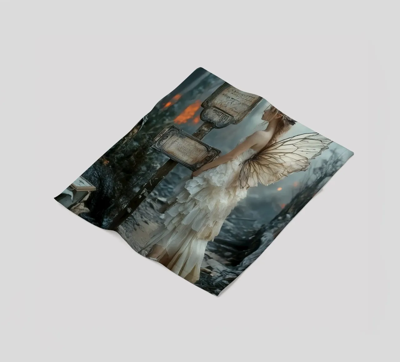 The Forgotten Path - Lost Fairy Art Print coperta in pile da Synthaira