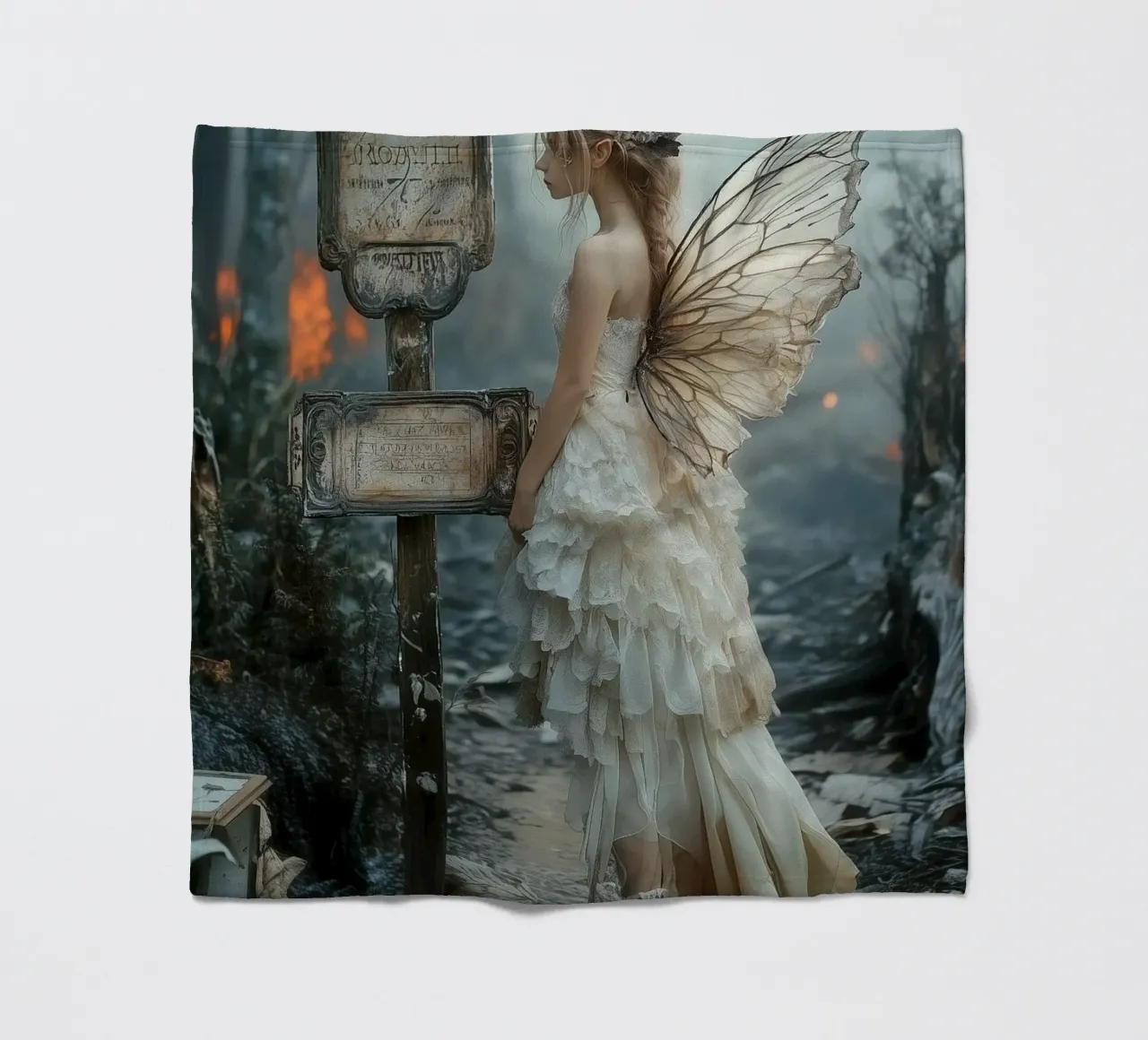 The Forgotten Path - Lost Fairy Art Print coperta in pile da Synthaira