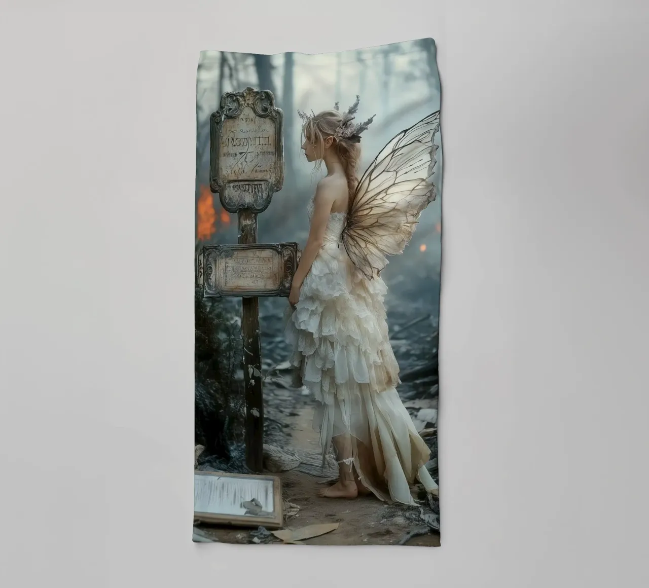 The Forgotten Path - Lost Fairy Art Print asciugamano da bagno da Synthaira