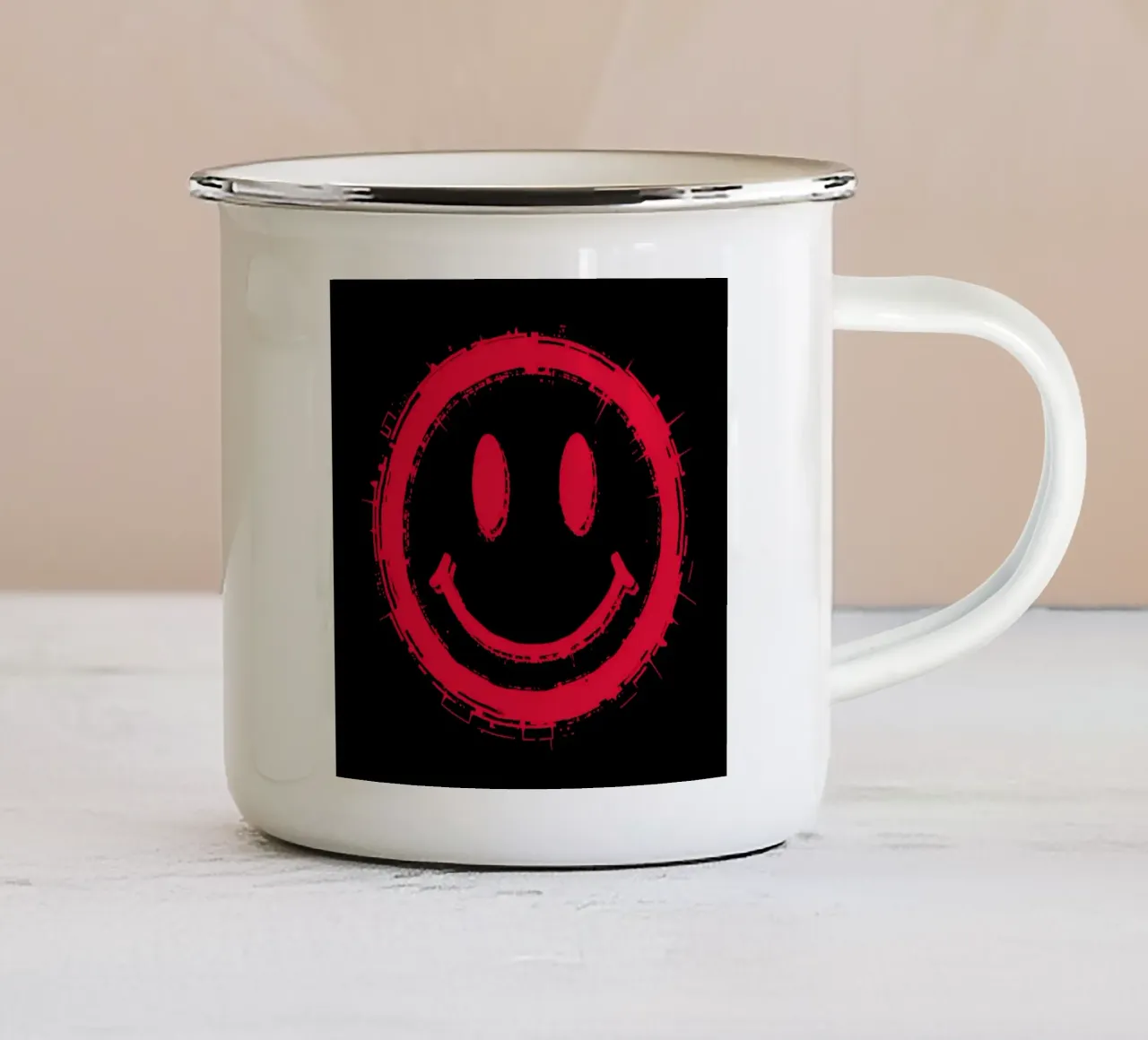 Emoji_StilA_rot3 tazza in smalto da AI-Portraits by LK