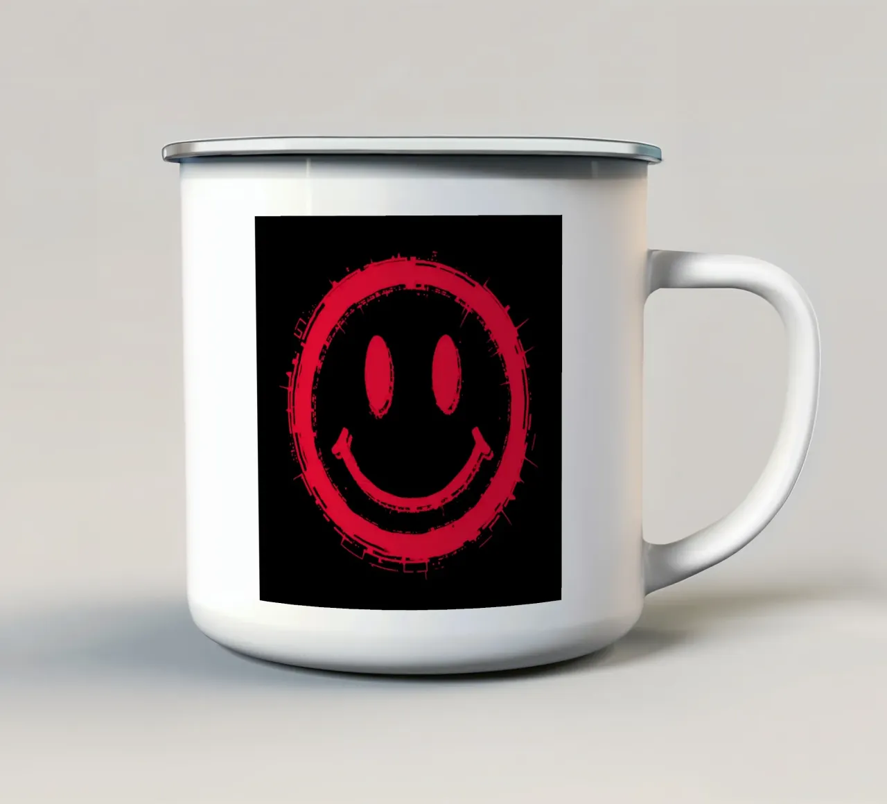 Emoji_StilA_rot3 tazza in smalto da AI-Portraits by LK