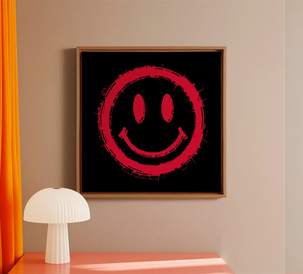 Emoji_StilA_rot3 tela con Cornice a cassetta da AI-Portraits by LK