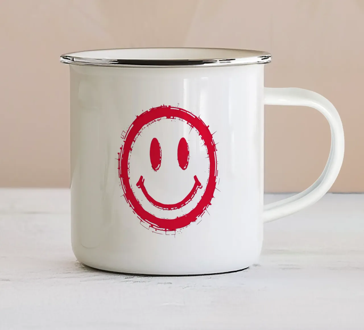 Emoji_StilA_rot4 tazza in smalto da AI-Portraits by LK