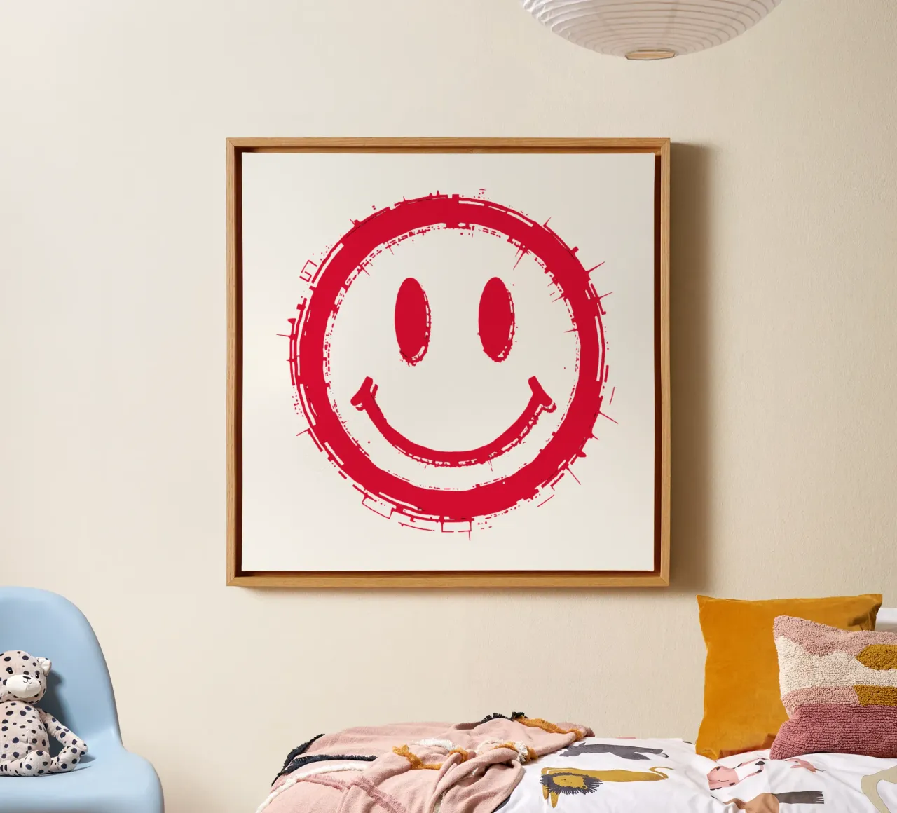 Emoji_StilA_rot4 tela con Cornice a cassetta da AI-Portraits by LK