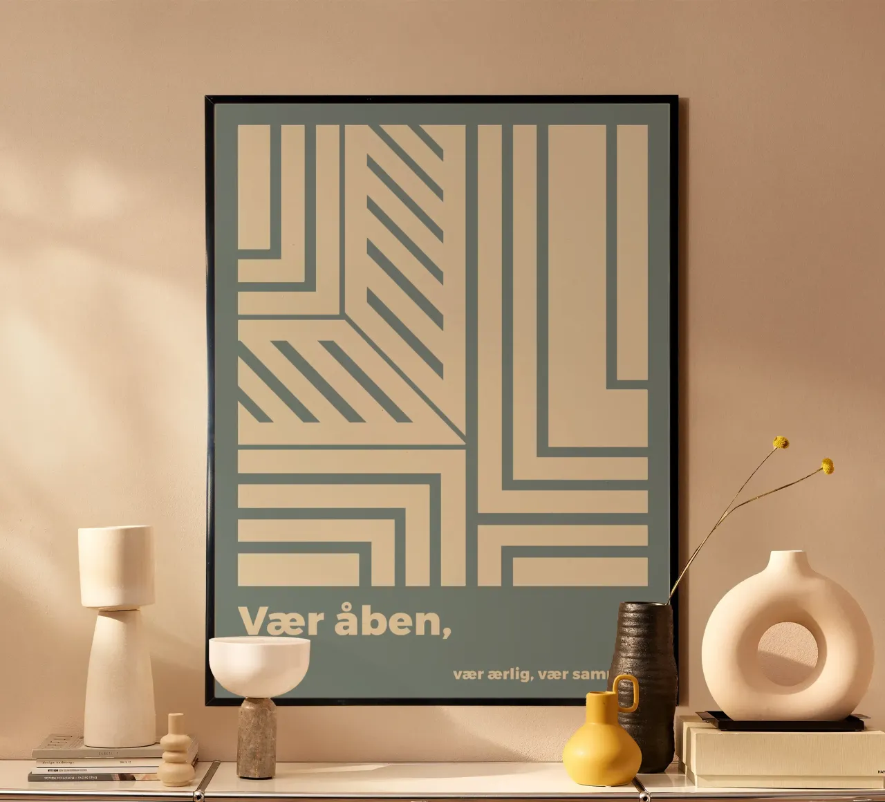 Siate aperti poster con telaio in alluminio da MODERN NUANCE