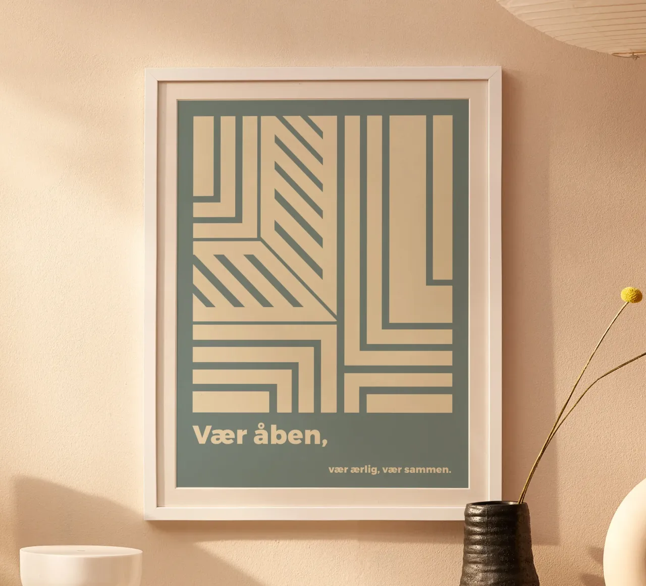 Siate aperti poster con telaio in alluminio da MODERN NUANCE