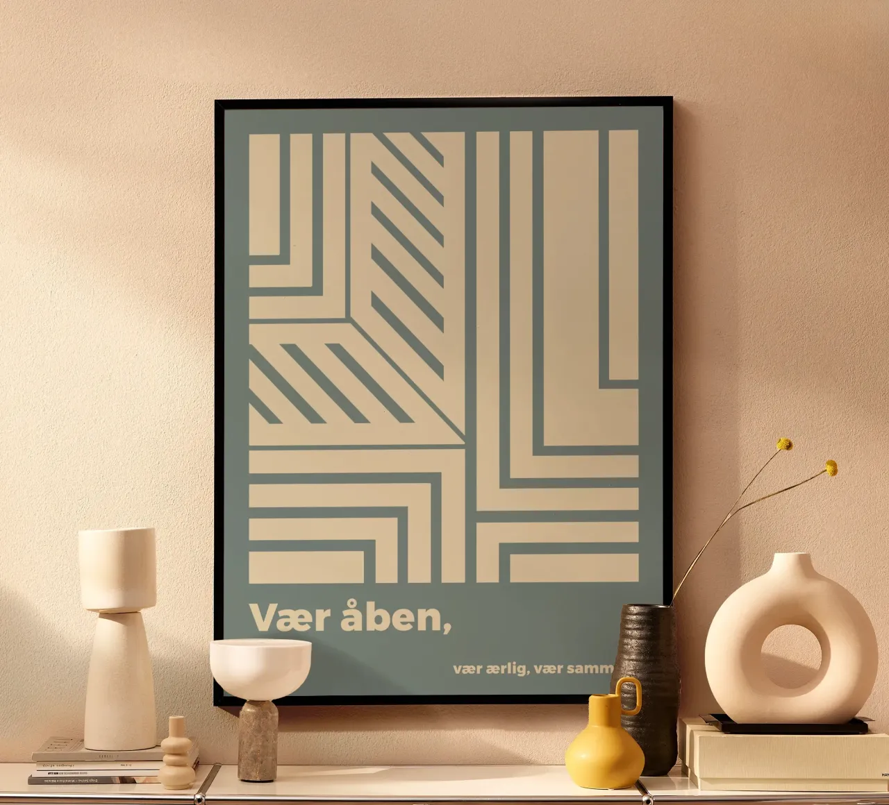 Siate aperti poster con telaio in alluminio da MODERN NUANCE