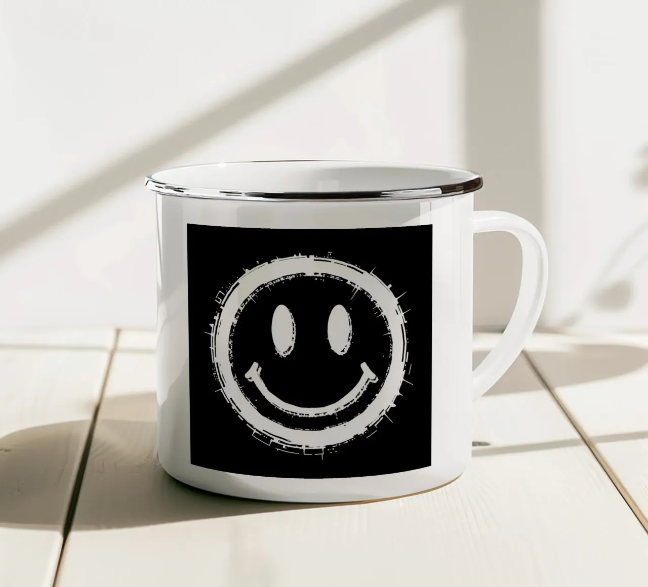 Emoji_StyleA_white1 tazza in smalto da AI-Portraits by LK