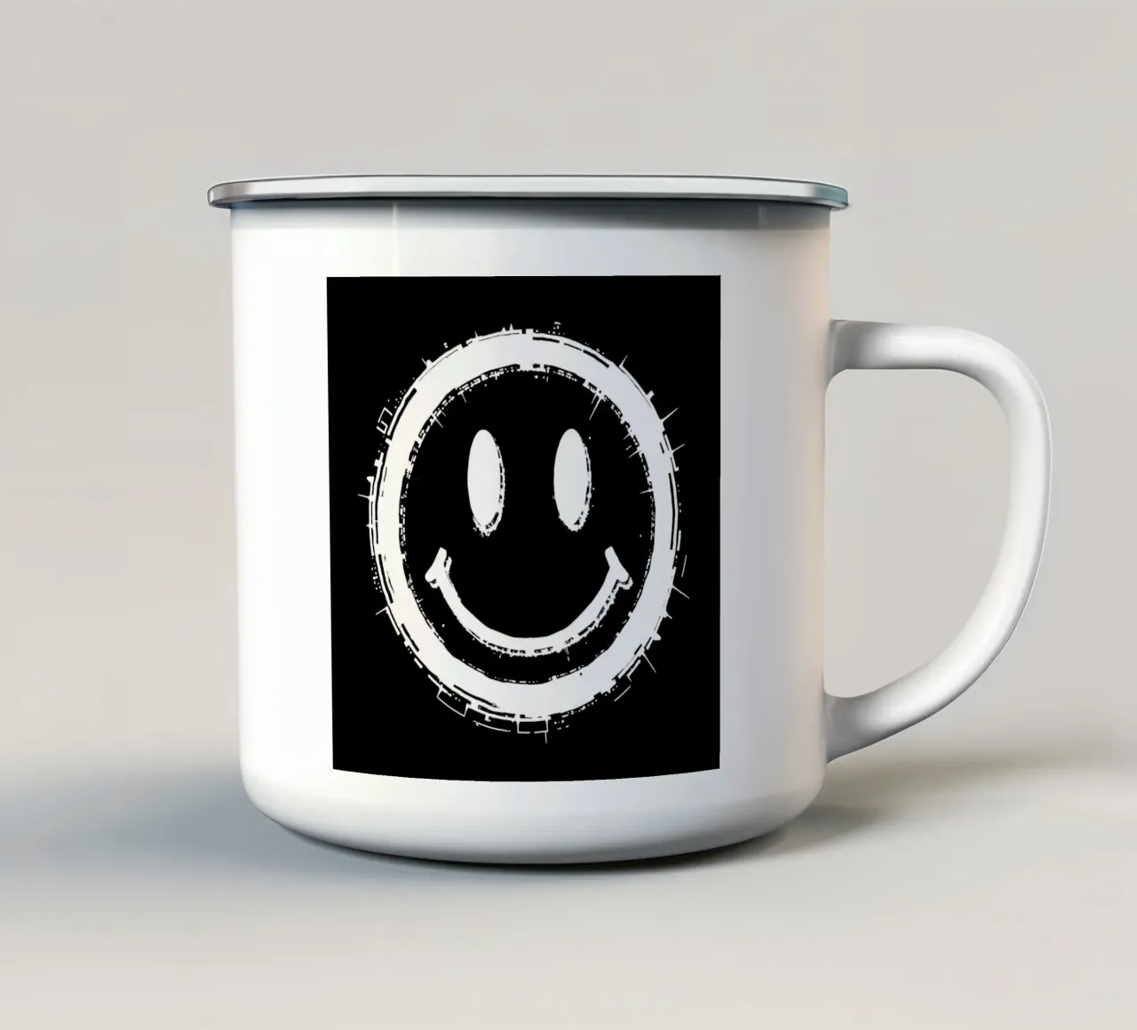 Emoji_StyleA_white1 tazza in smalto da AI-Portraits by LK