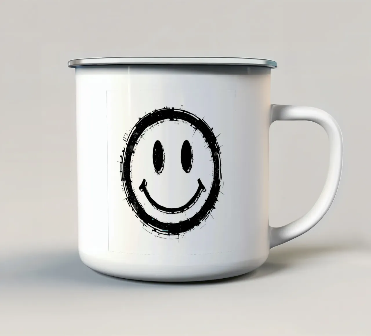 Emoji_StyleA_white2 tazza in smalto da AI-Portraits by LK