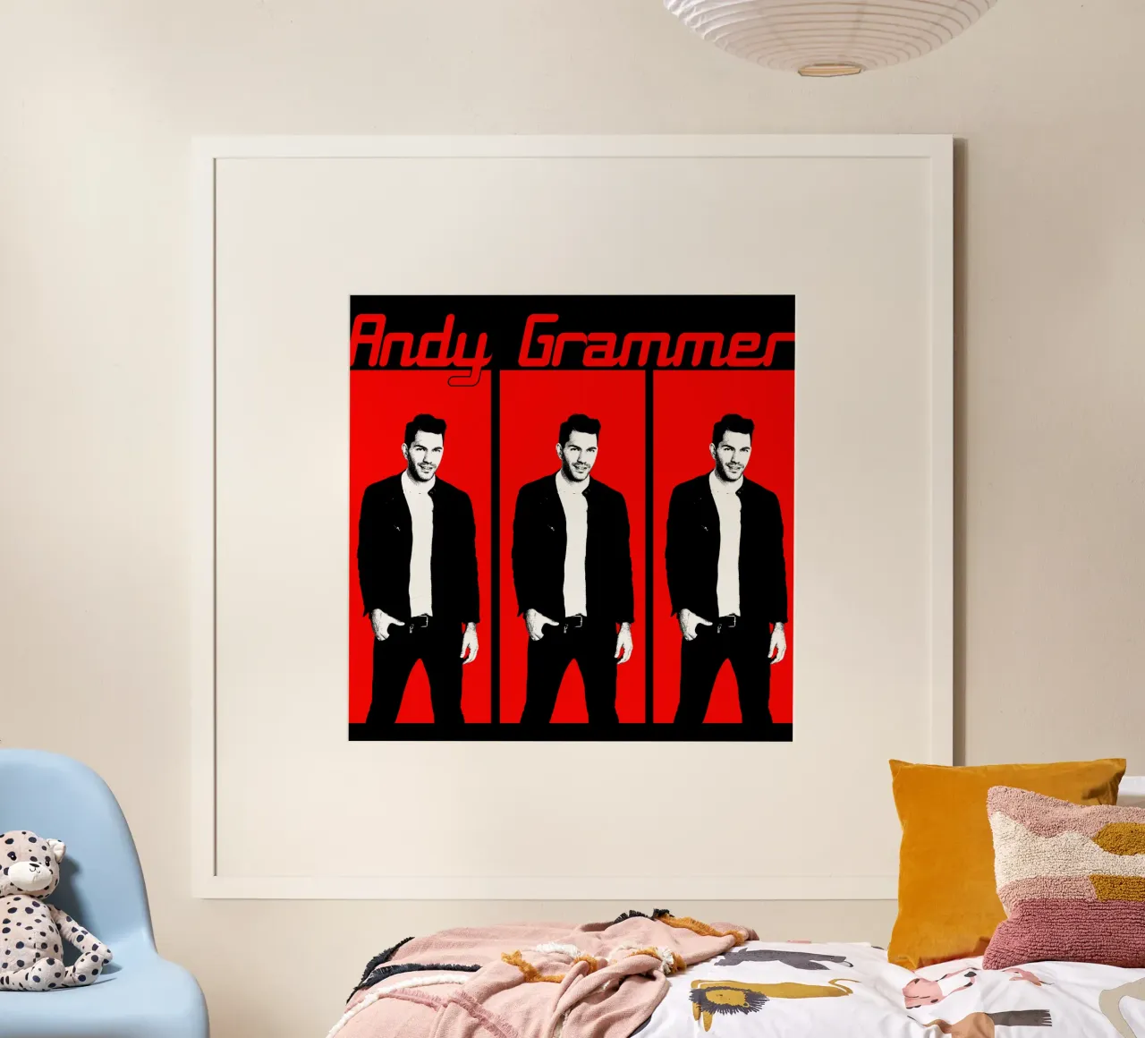 Reggae in stile vintage Andy Grammer poster con telaio in legno da grass.studio_