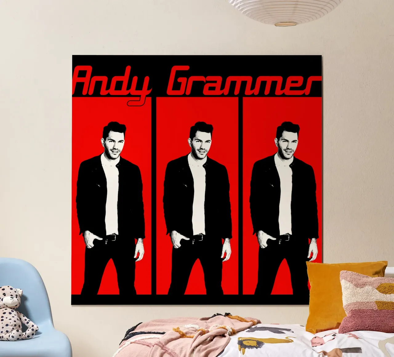 Reggae in stile vintage Andy Grammer poster con telaio in legno da grass.studio_
