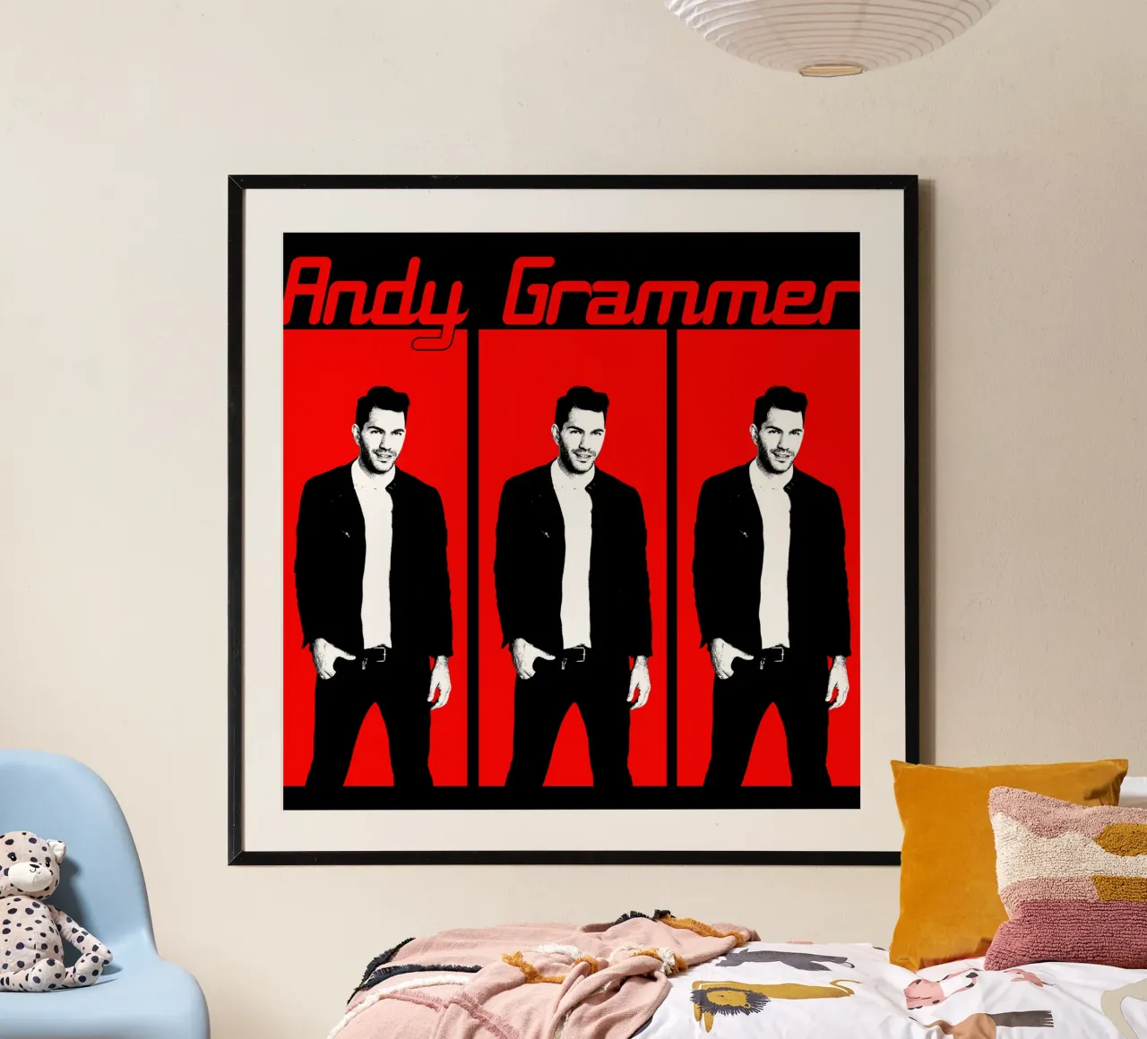 Reggae in stile vintage Andy Grammer poster con telaio in legno da grass.studio_