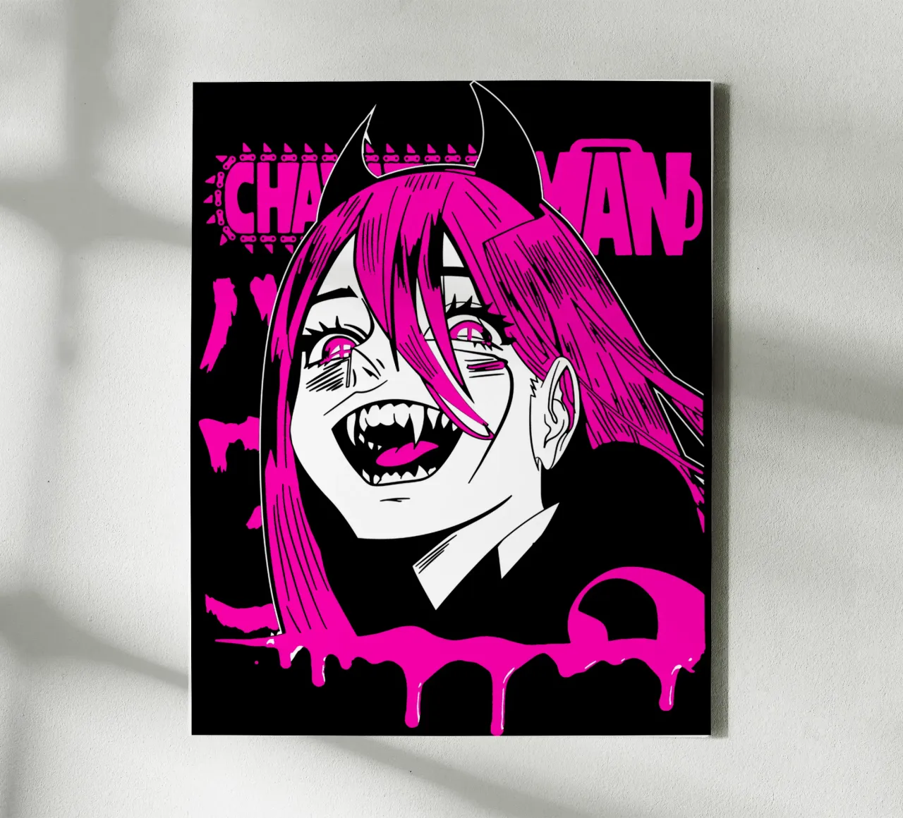Maglietta classica Scribble Chainsawman tela con Cornice a cassetta da bloodstreetmagazine