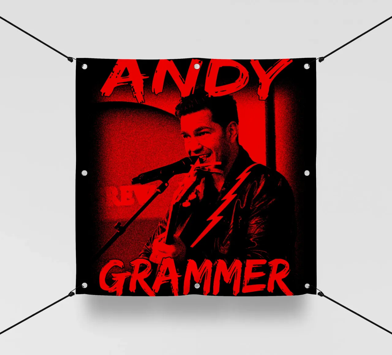 Silhouette in stile pop di Andy Grammer telo in pvc da grass.studio_