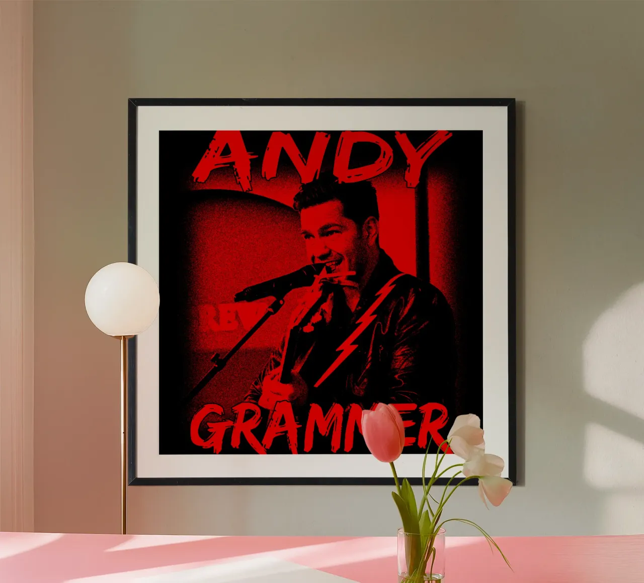 Silhouette in stile pop di Andy Grammer poster da grass.studio_