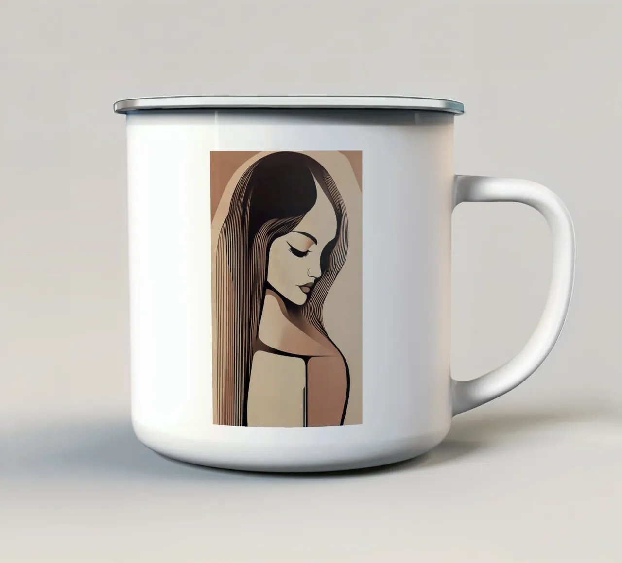 Donna astratta tazza in smalto da Imagine